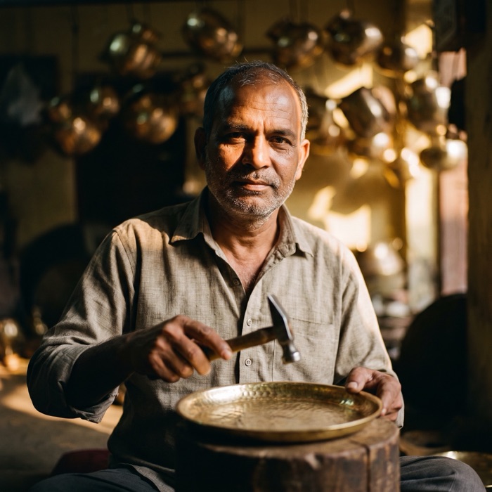 Portrait of Mohan, brass craftsman