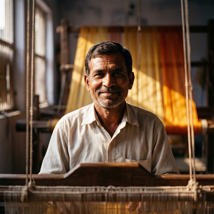 Portrait of Ramesh, silk weaver
